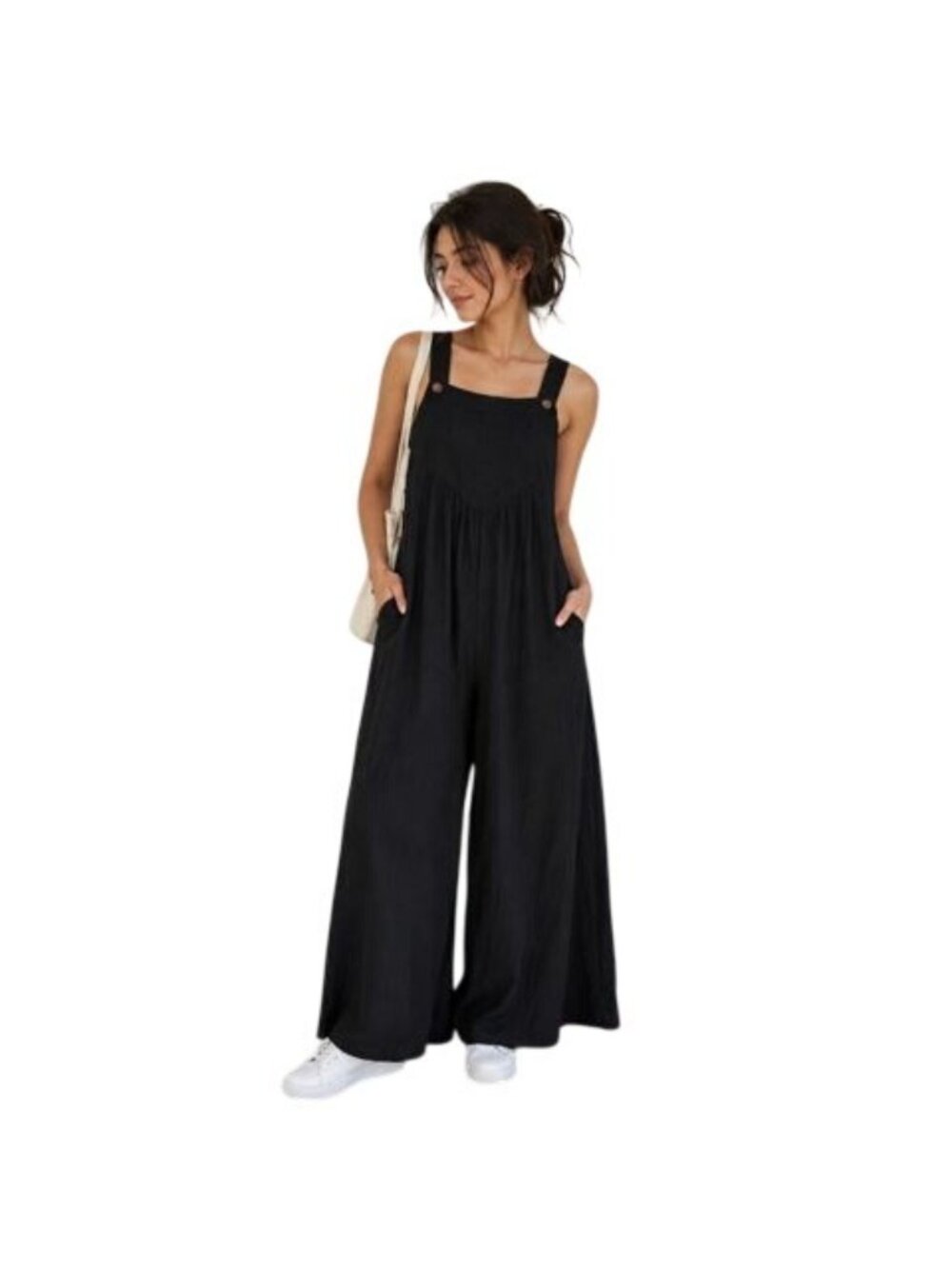 Dokotoo Women’s Black Sleeveless Wide-Leg Jumpsuit With Pockets Size M